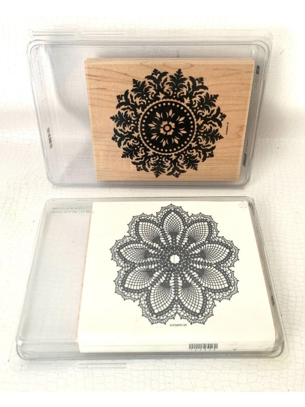 2 Rubber Stamps Large Medallion Stampin Up!  Hello Doily